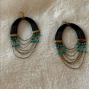 Kenneth Cole black/gold/turquoise earrings